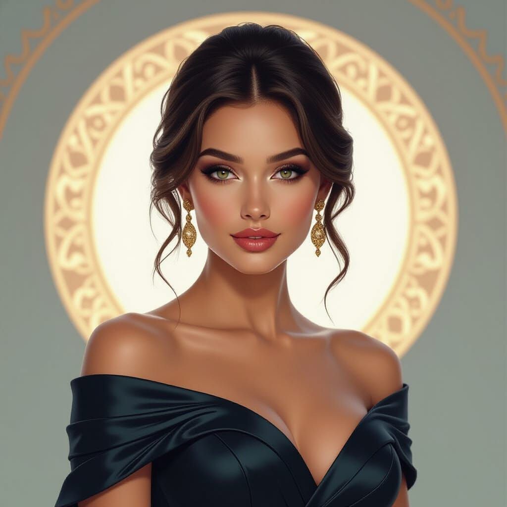 Elegant Woman in Triadic Colors with Cinematic Lighting