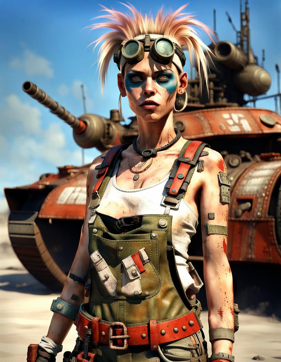 Tank Girl: Post-Apocalyptic Warrior in Digital Art
