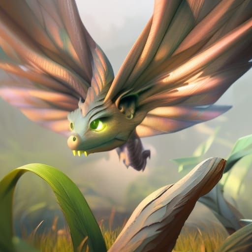 Cute Lizard with Big Ears: 3D Digital Art