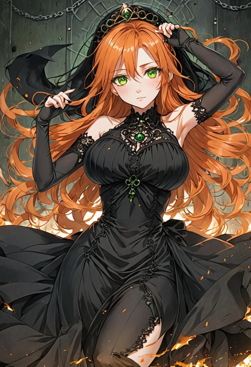 Gothic Anime Girl With Burn Scar Pierces the Dark