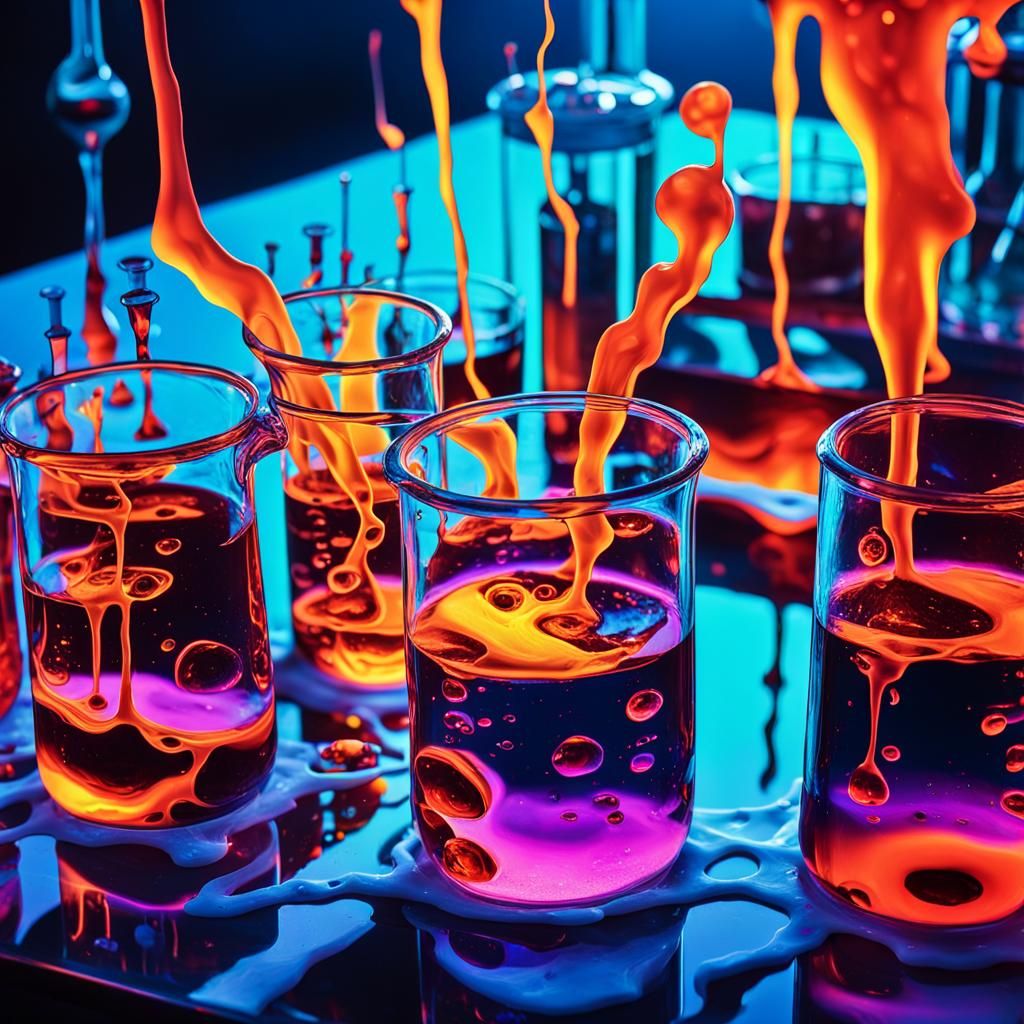 Surreal Chemical Spill in Abstract Expressionism