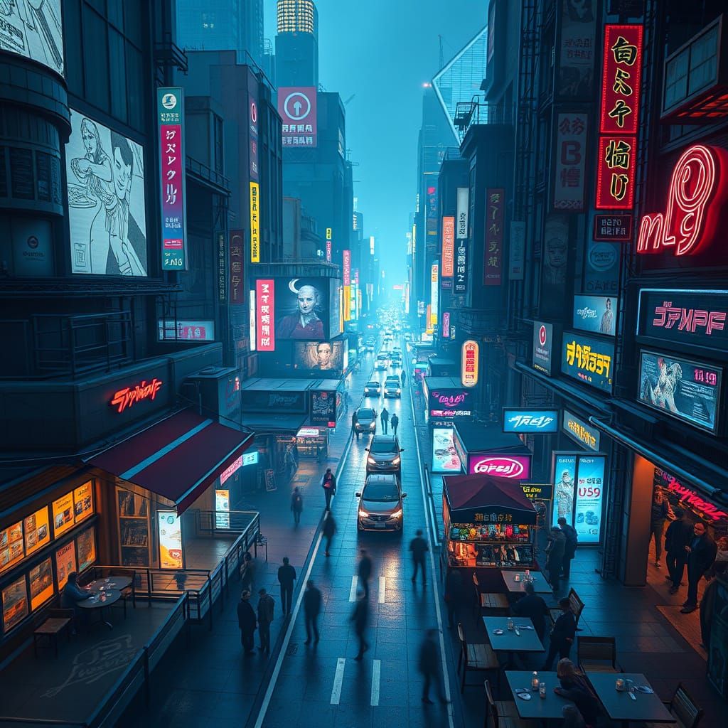 Cyberpunk Cityscape at Midnight: Neon Metropolis