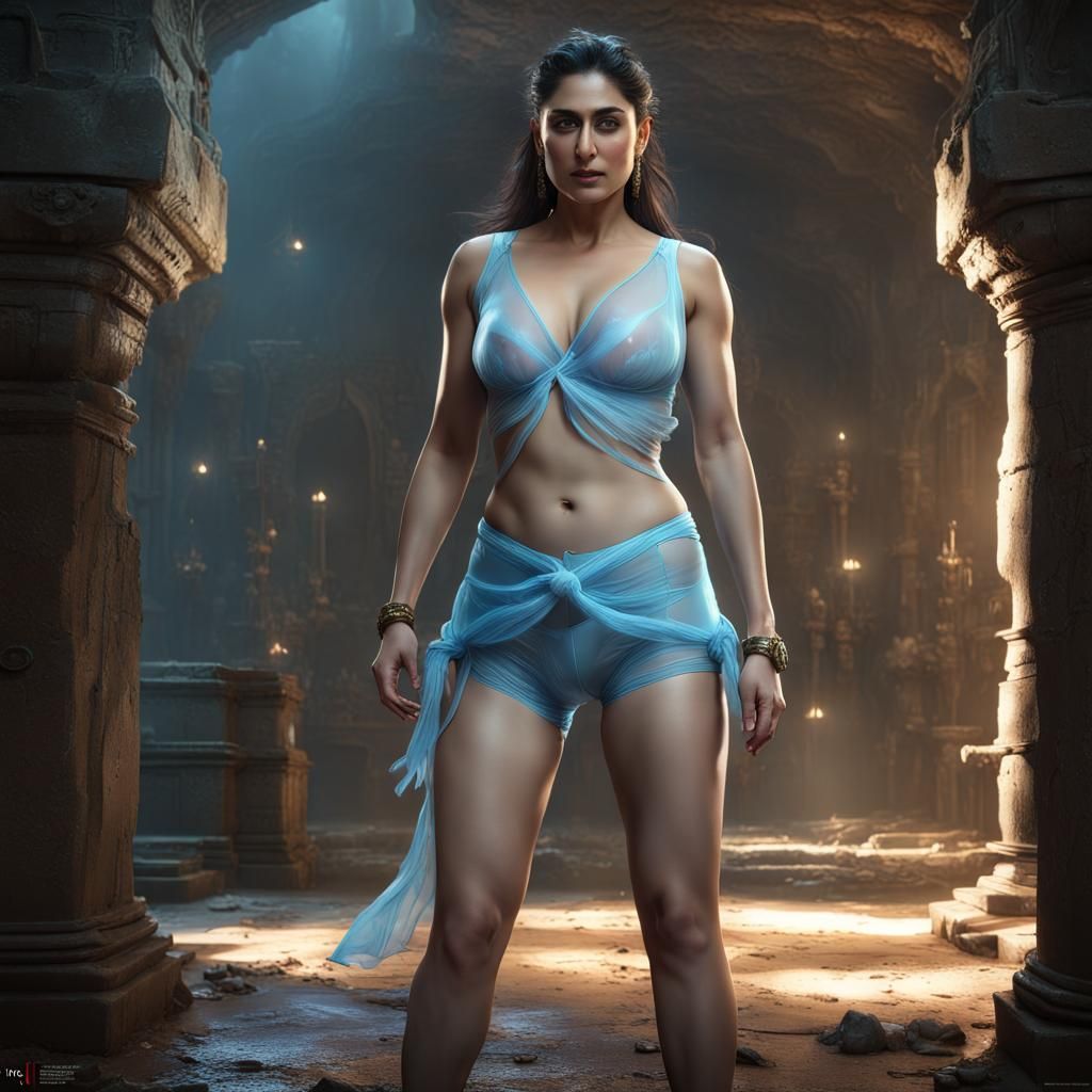 Revealing Outfit in Dungeon: Detailed Matte Painting