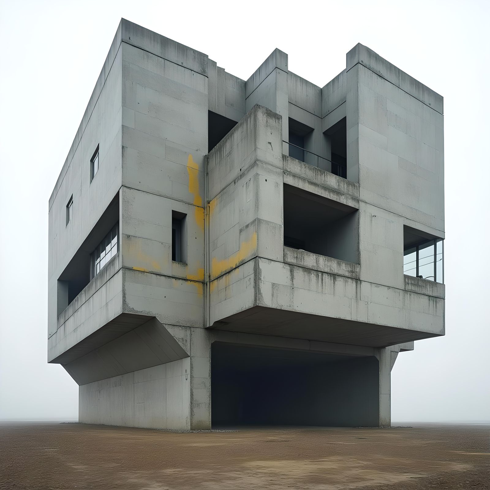 Brutalist Architecture: Raw, Geometric Digital Art