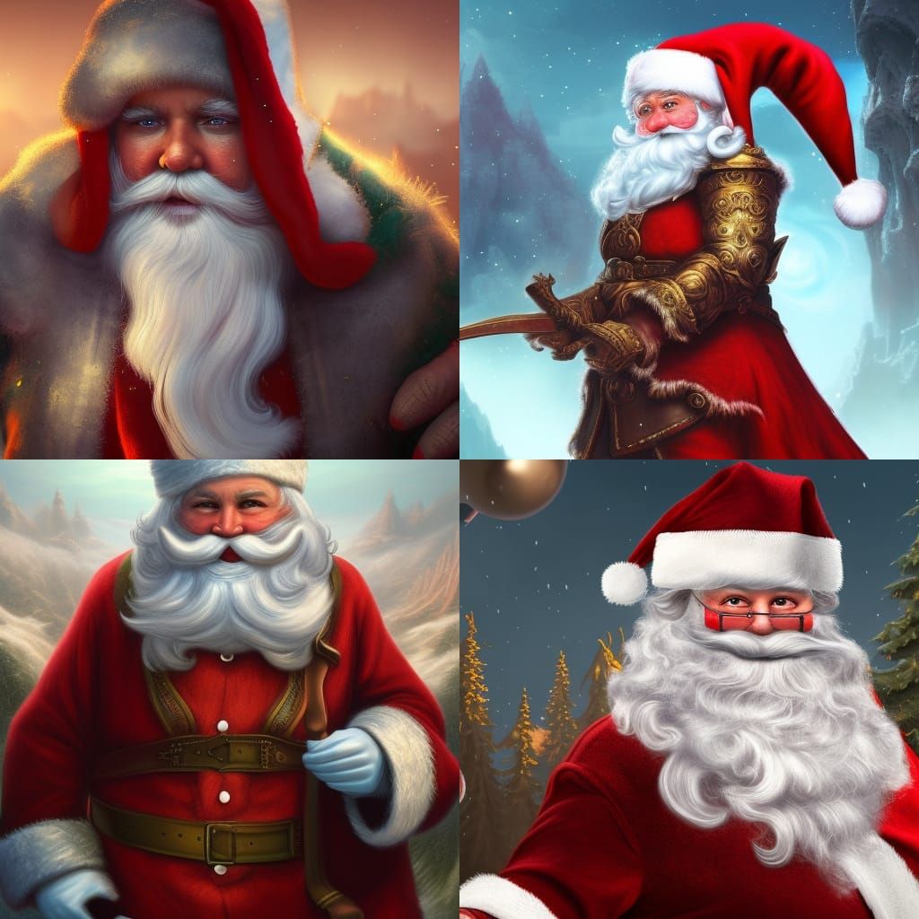 Detailed Santa Claus Portrait in Fantasy Concept Art