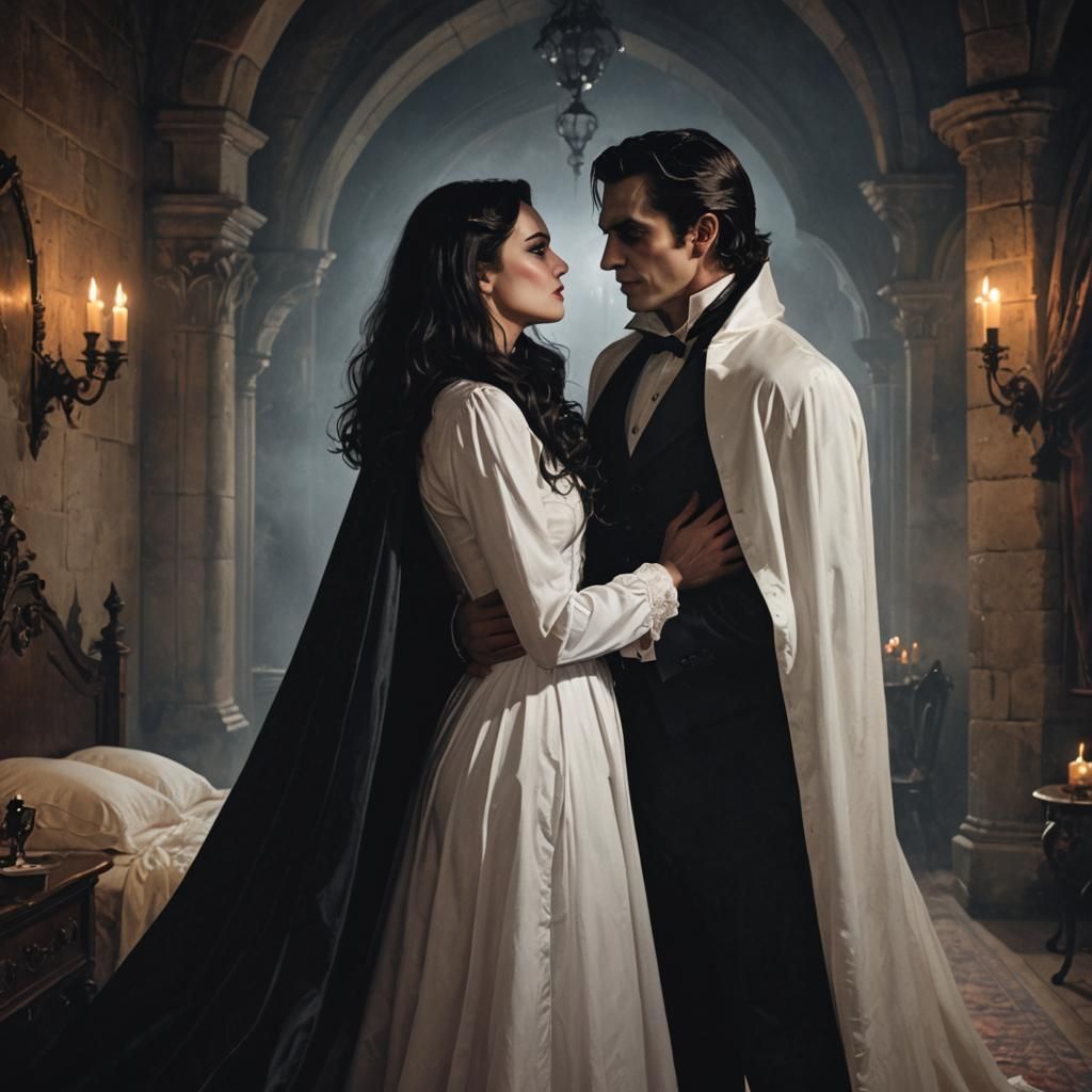 Vampires' Kiss: A Castle Bedroom Scene