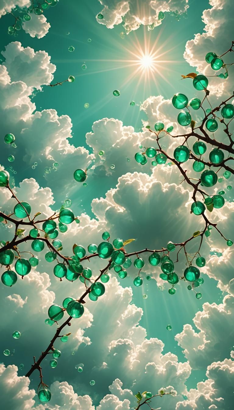 Ethereal Abstract: Groovy Emerald Fantasy Art