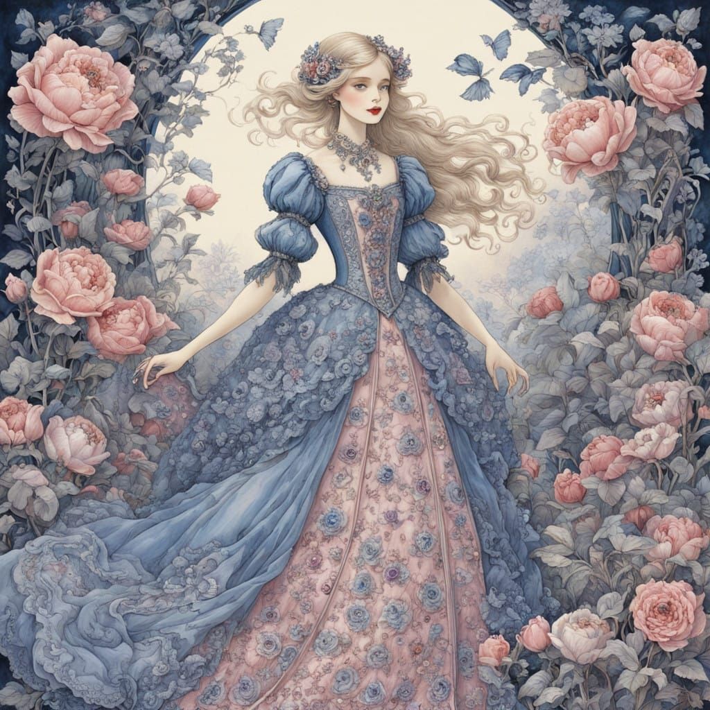 Whimsical Rose-Colored Dream in Wonderland