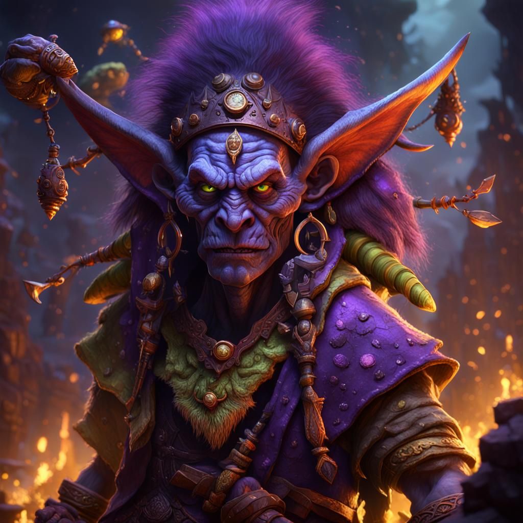 Goblin Shaman in Dark Fantasy Style