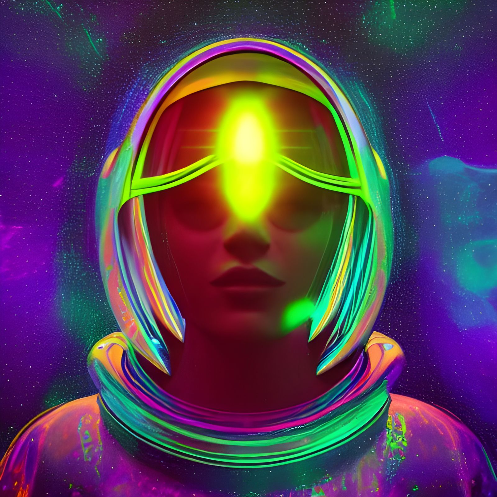 Ancient Alien Spacecore Holographic Illustration