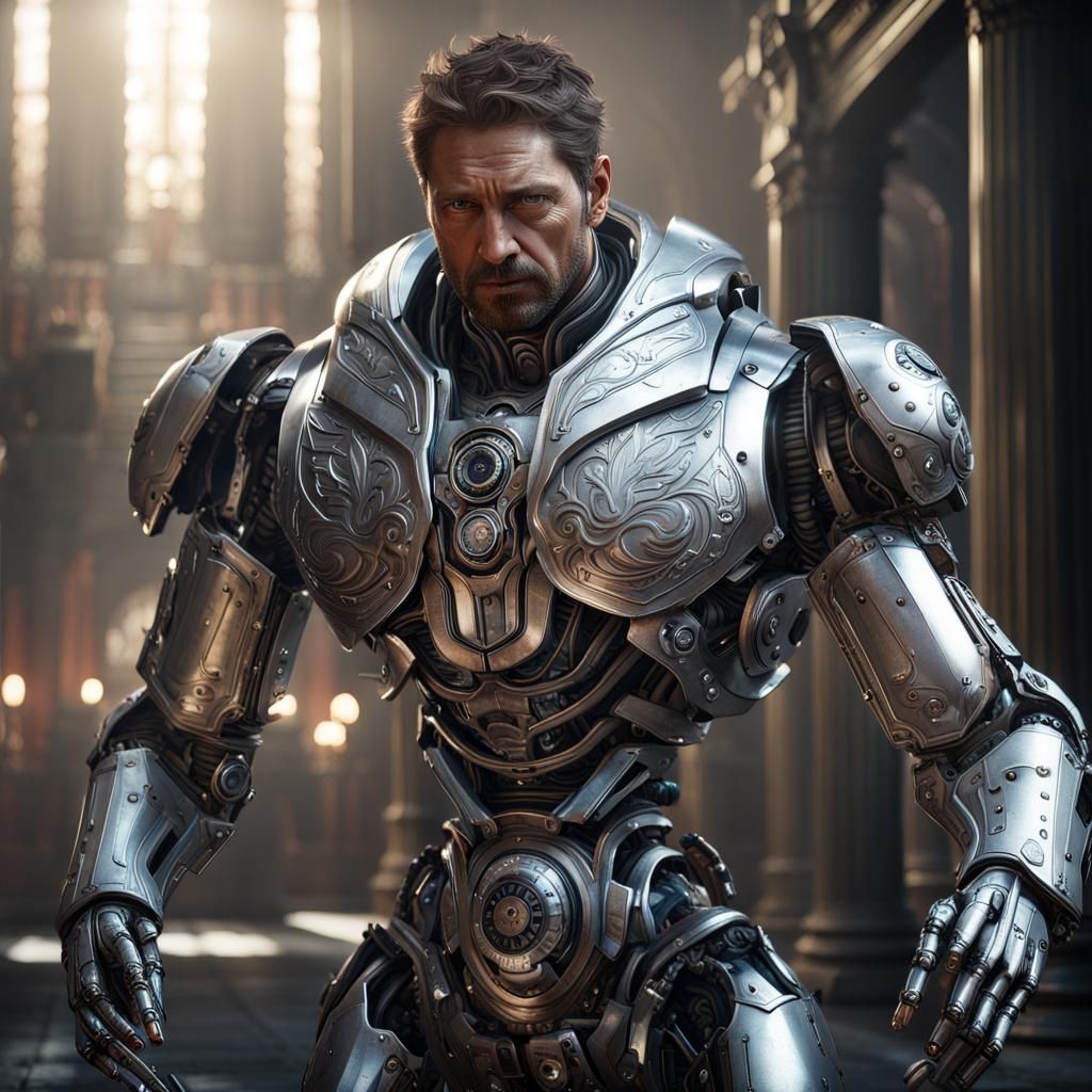 A robot designed to look like Gerard Butler