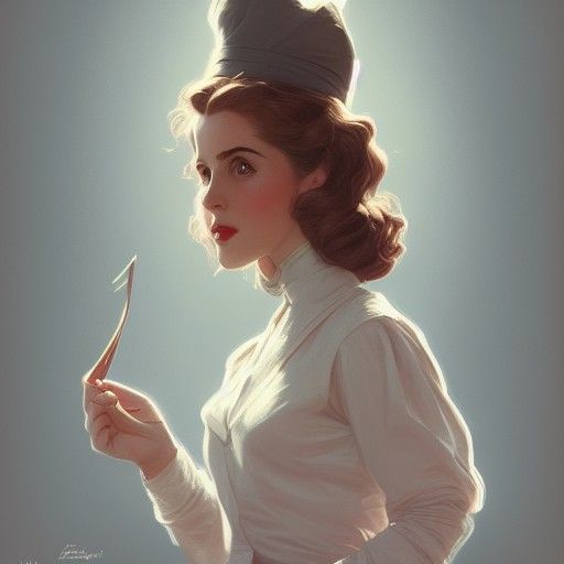 Hermione Portrait in 1950s Fashion Style