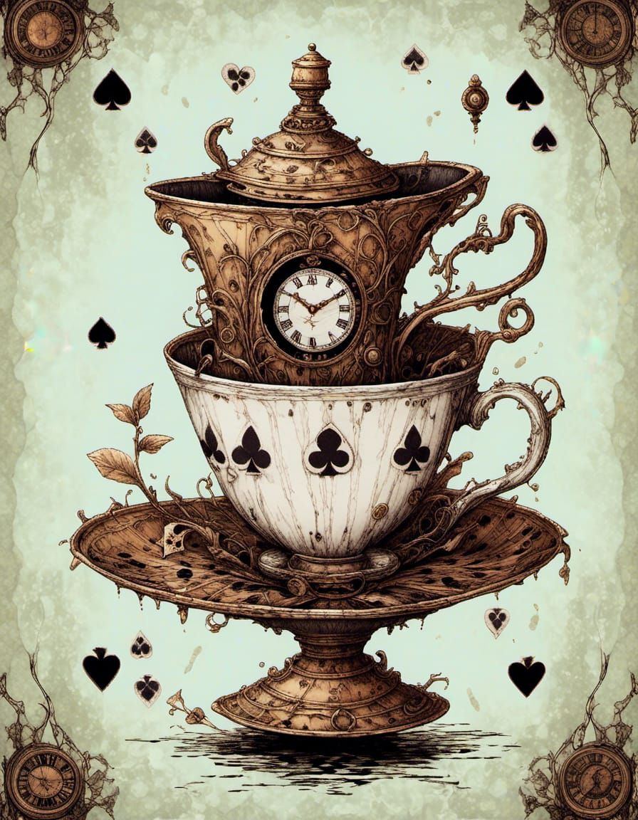 Alice in Wonderland in Rusty Lake Style