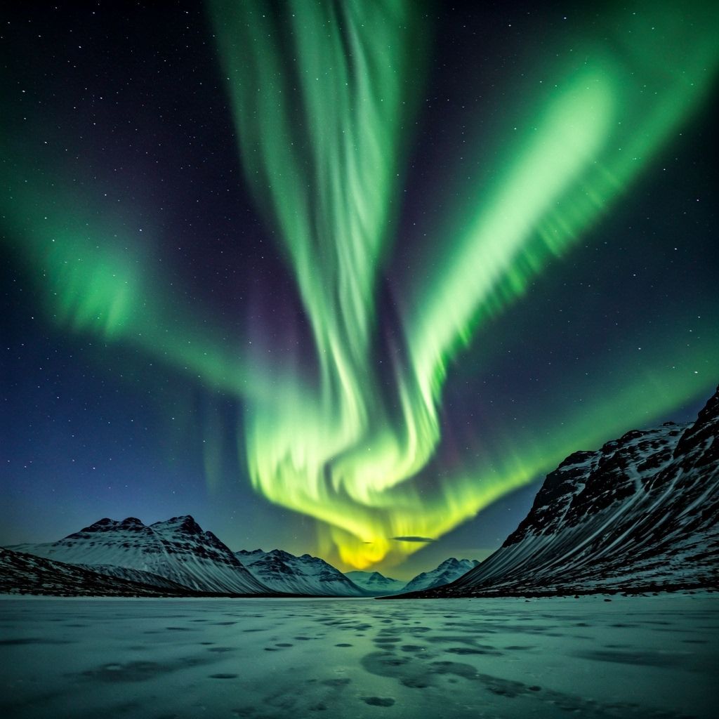 Vibrant Aurora Borealis Dancing in the Night Sky