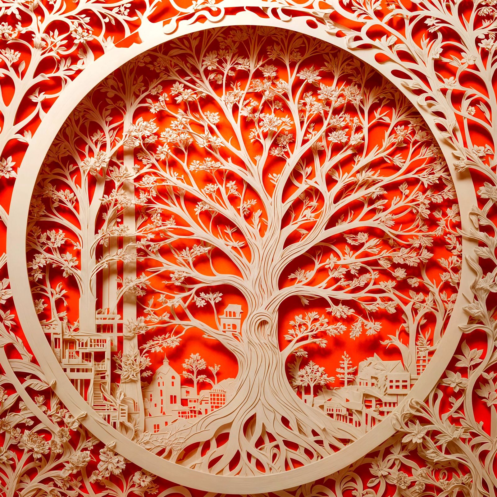 Kirigami Tree of Life in Vibrant Color