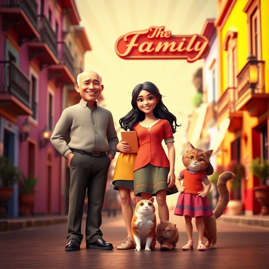 Family on Barranco Street: 3D Animated Art