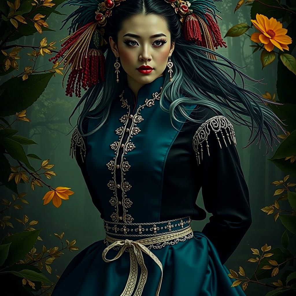 Ethereal Foggy Forest with Mystical Elements