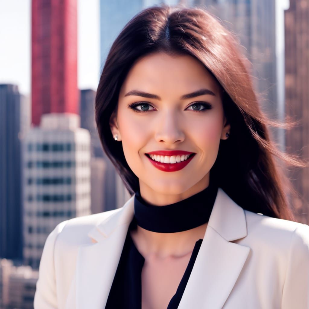 Confident Businesswoman in Cityscape