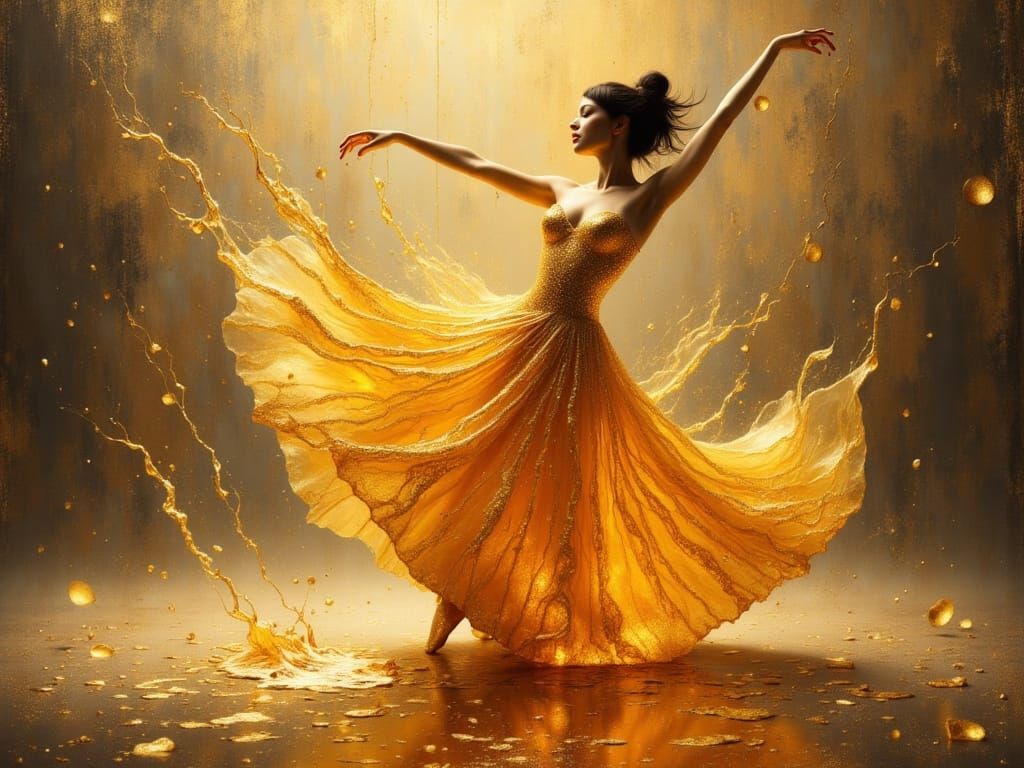 Honey Ballerina in Expressionist Oil Painting