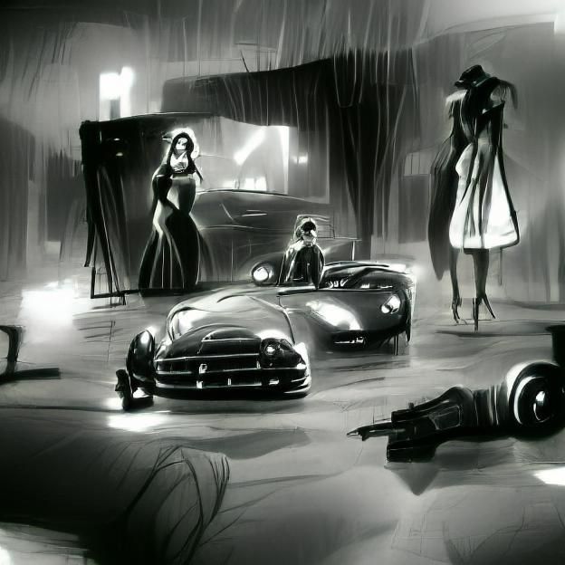 Film Noir Concept Art: Women, Cars, and Money