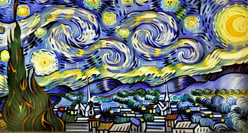 Renaissance Painting in Van Gogh Splash Art Style