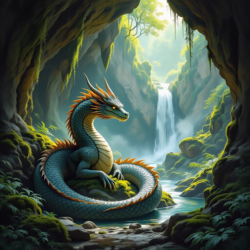 Ancient Dragon in Hidden Mountain Sanctuary