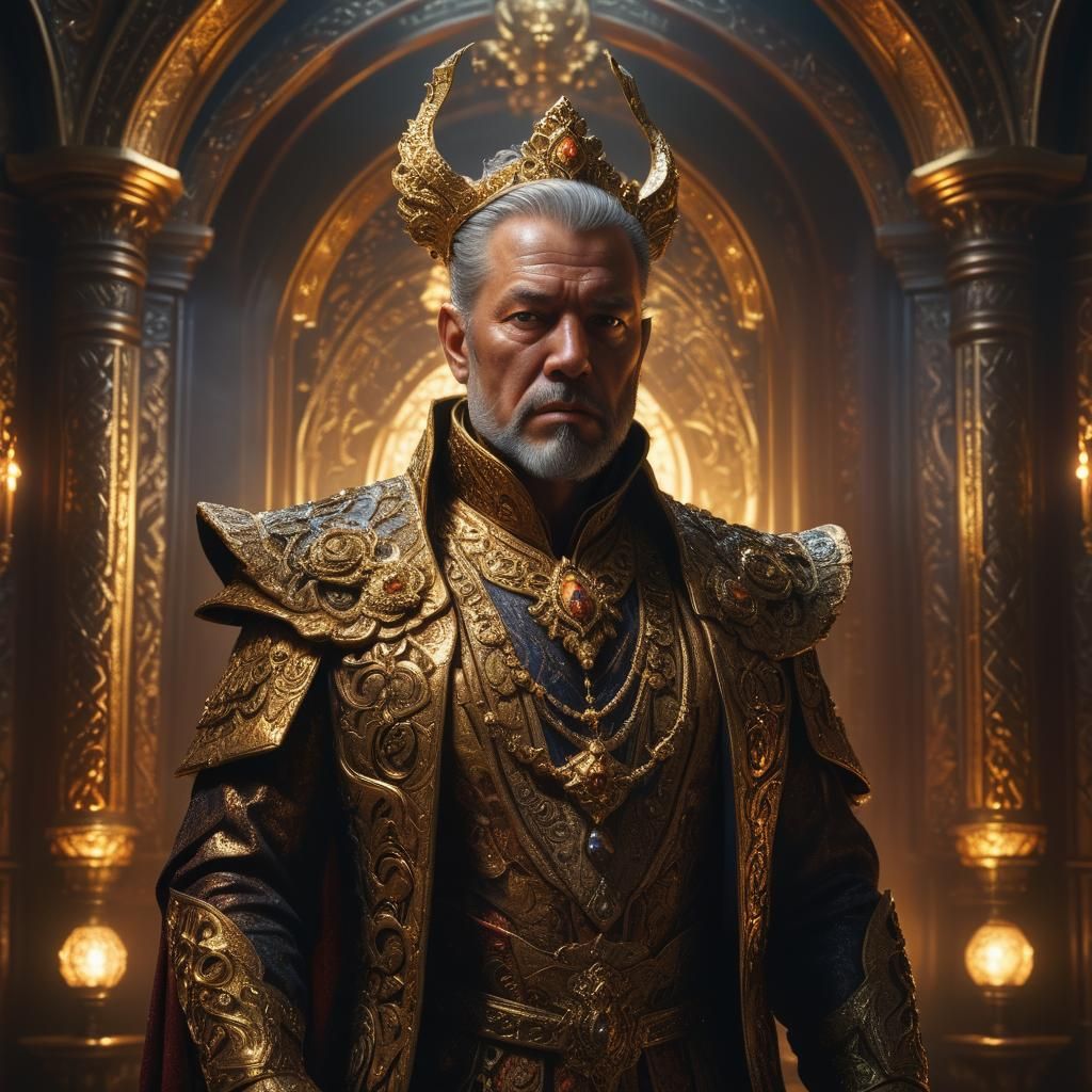 Ethereal Fantasy Lord in Ornate Attire