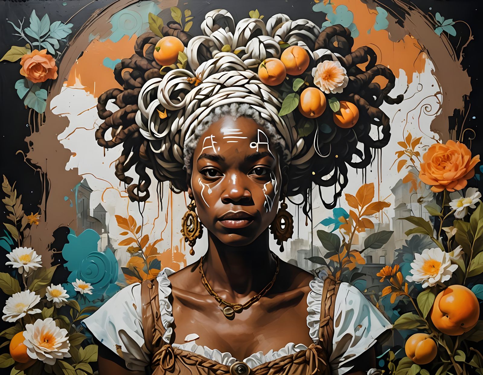 Surreal Portrait of Brown Skinned Figure in Dark Spring Horr...