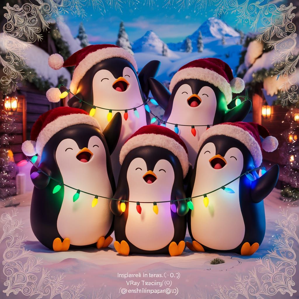 Christmas Cheers with Playful Penguin Fun