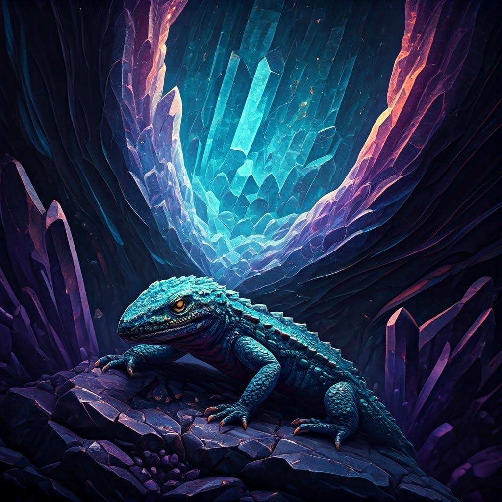 Epic Salamander Intarsia in Detailed Matte Painting