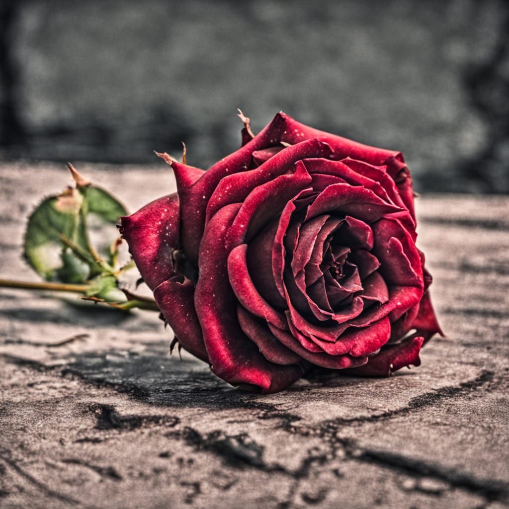 Elegant Still Life of a Decaying Rose