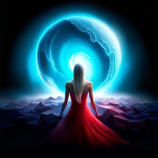 Ethereal Woman Trapped in Magical Orb