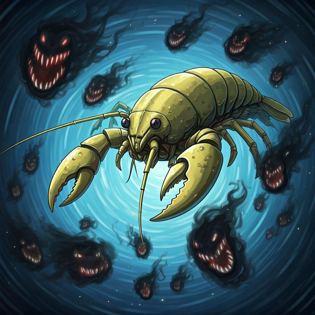 Biomechanical Crayfish Battles Smoke Dragonworms in Hyperspa...