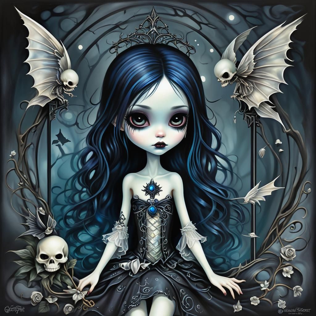 Grimdark Portrait in Gothic Surrealism Style