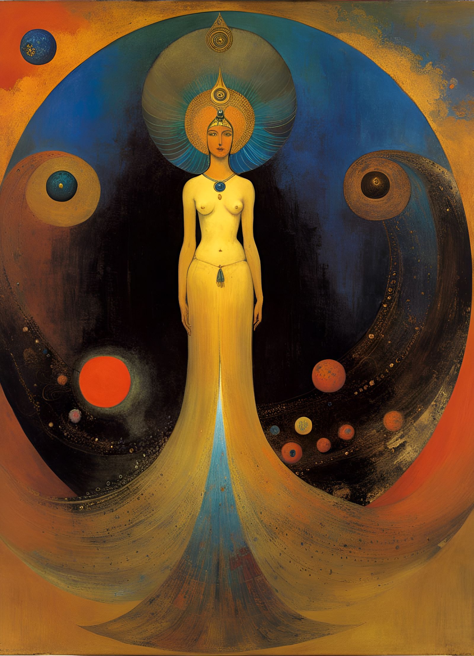 Great Mother Goddess in Dreamlike Symbolist Style