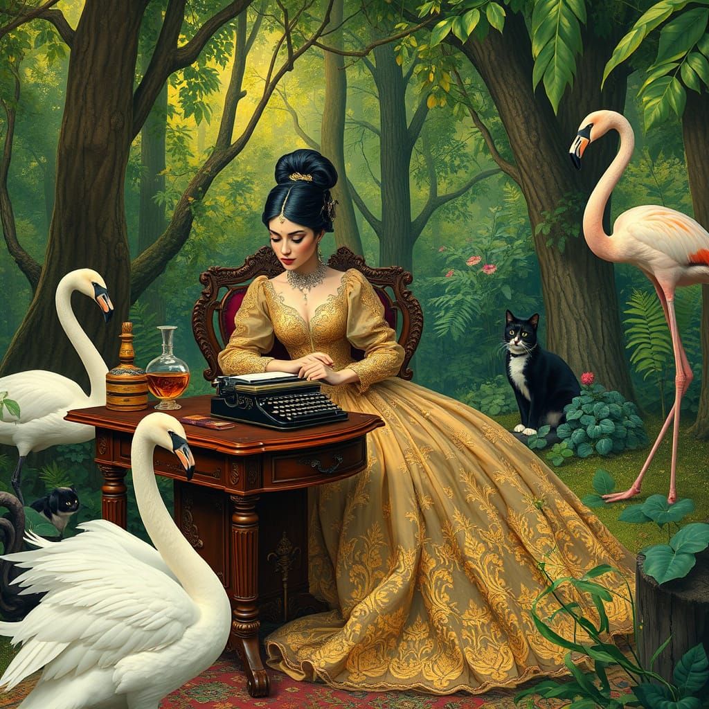 Golshifteh Farahani: Surreal Forest Typewriter Scene