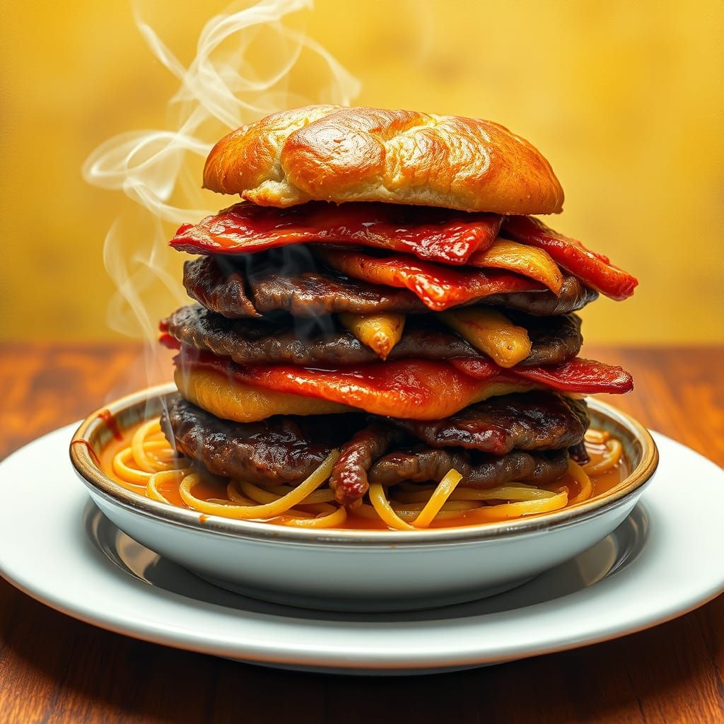 Savory Masterpiece in Warm Golden Light