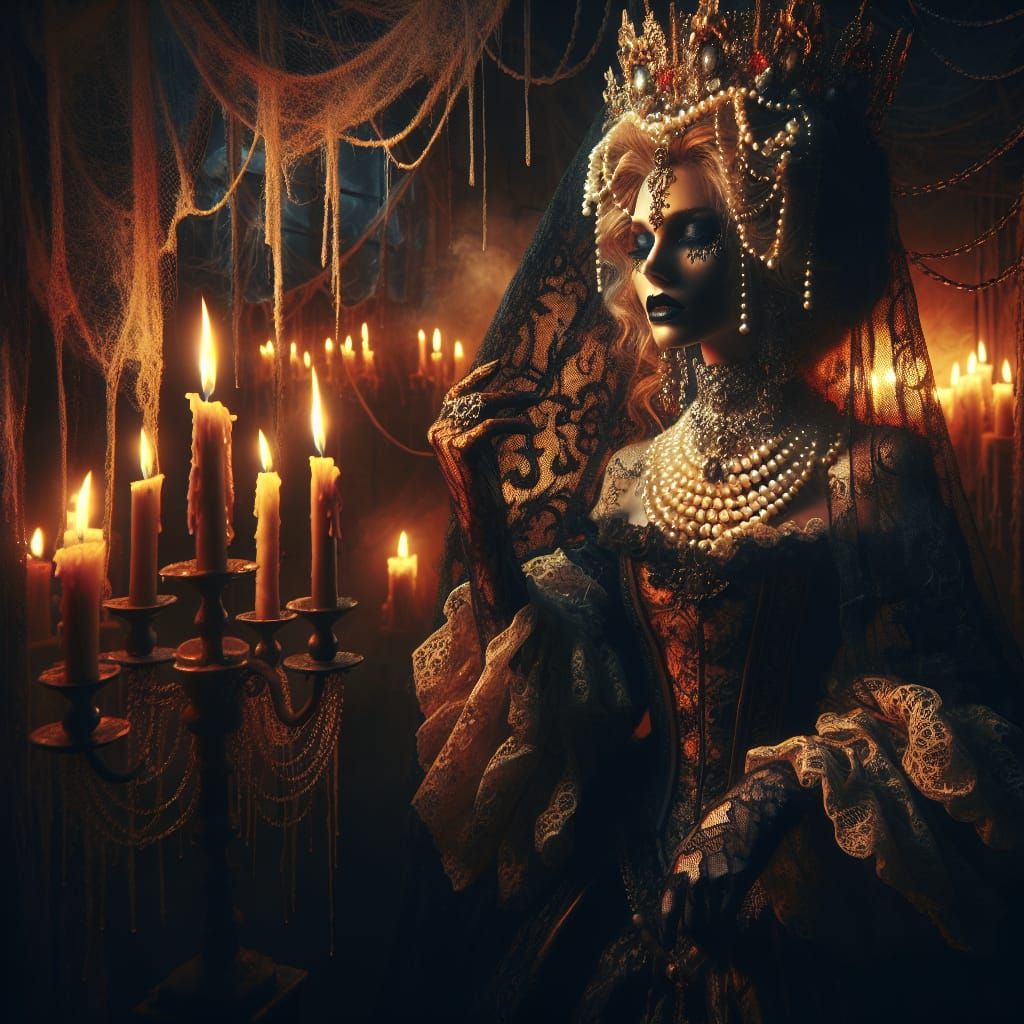 Baroque Evil Queen in Film Noir Style