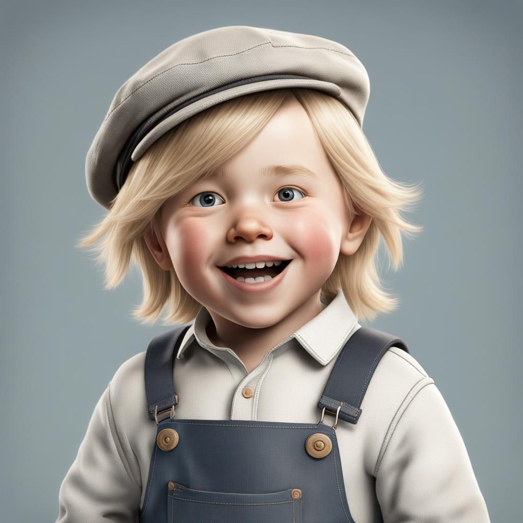 Children in Sunny Meadow, Digital Art