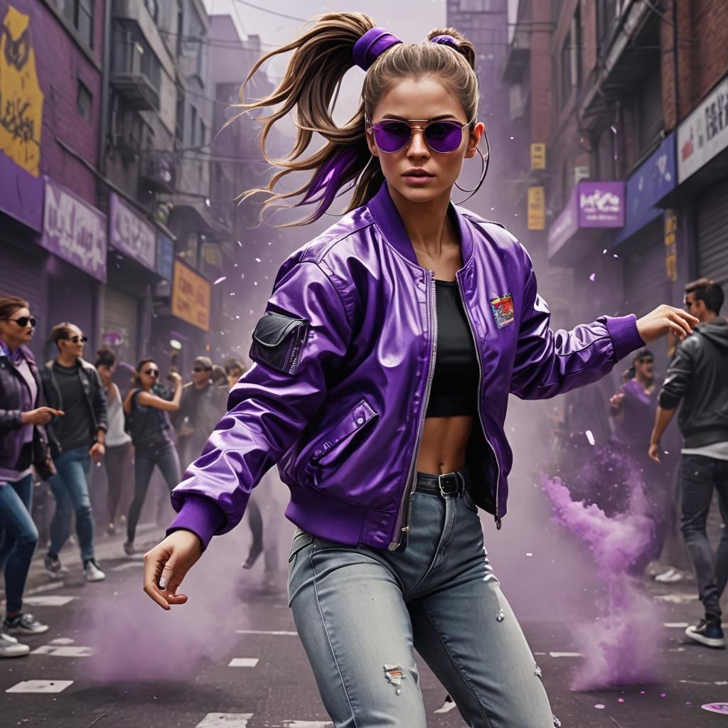 Hyperrealistic Dancing Woman in Airbrush Style