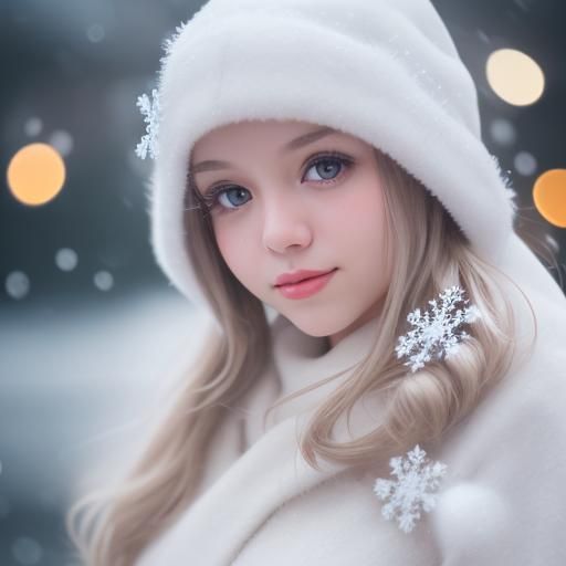 Detailed Macro Photograph of a Snowflake