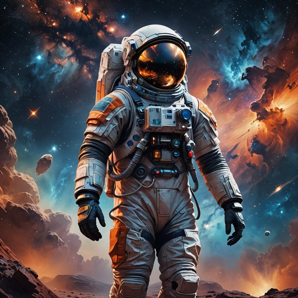 Cosmic Astronaut in Fantasy Concept Art Style