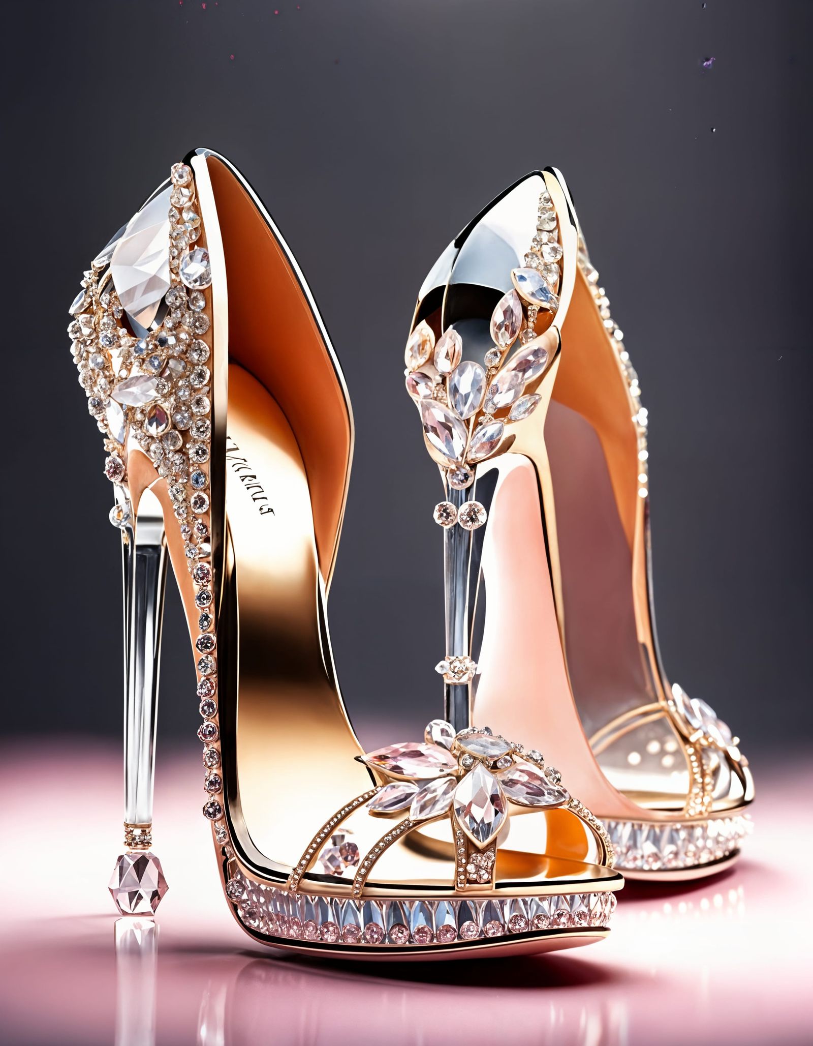 Crystal High Heel with Beautiful Foot