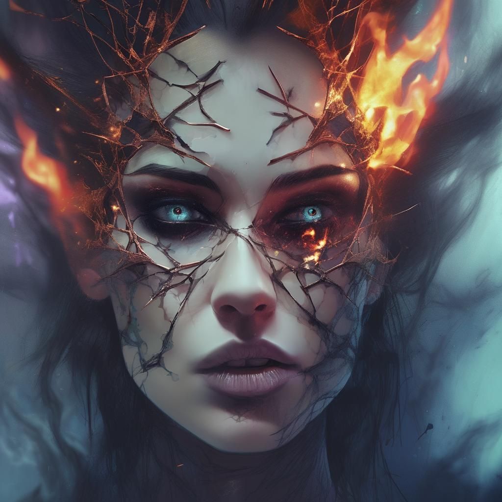 Close-up of face woman