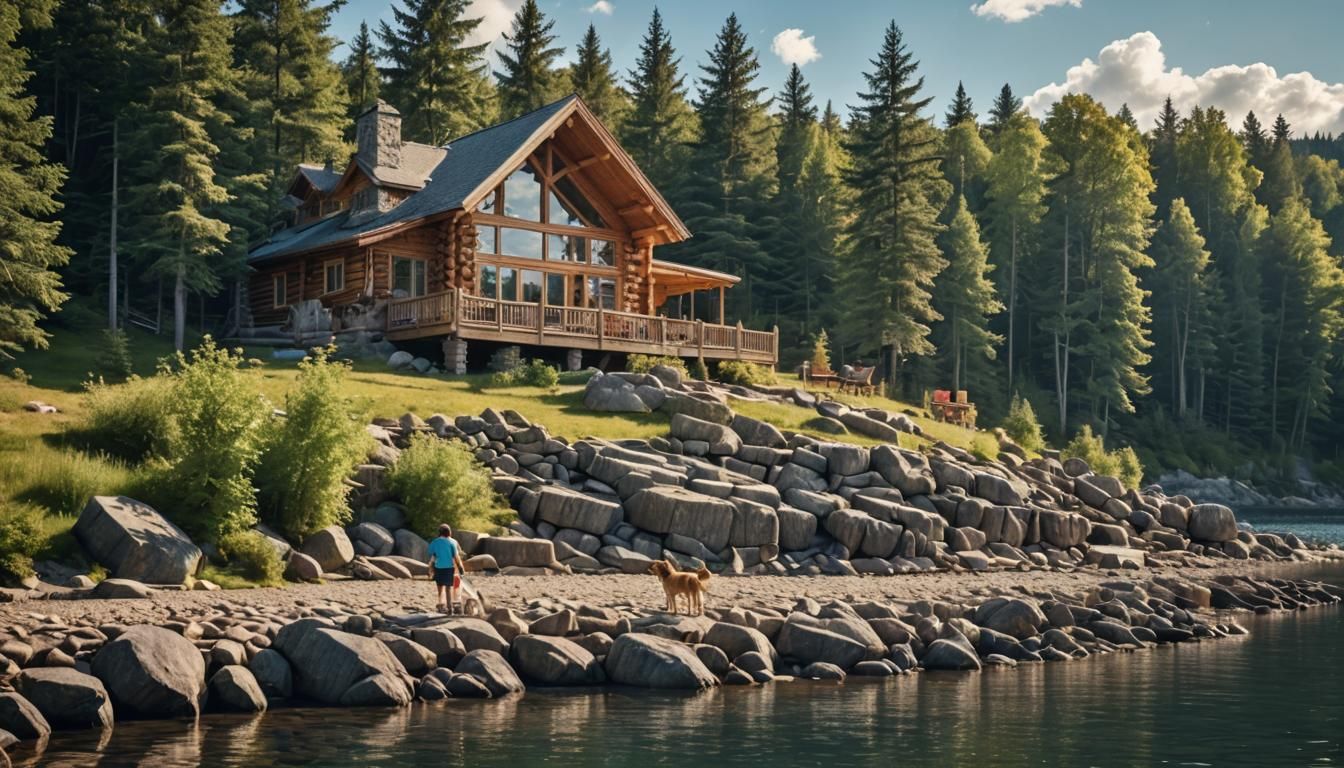 Family Vacation at Lakeside Log Cabin