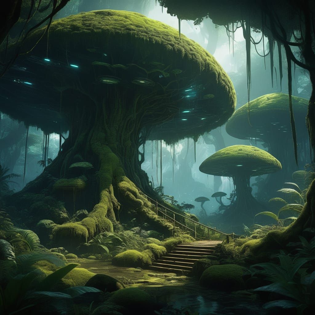 Alien Jungle Landscape Concept Art