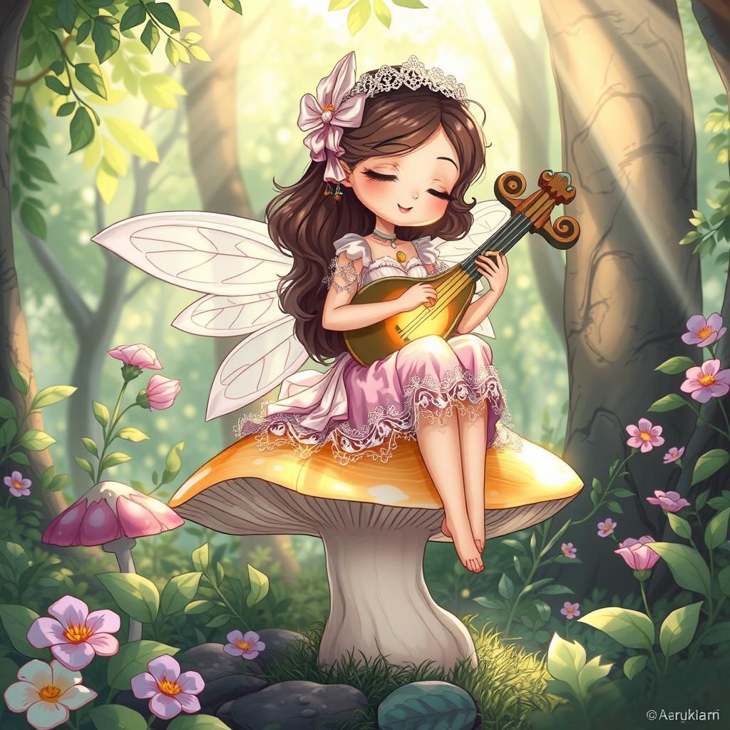 Fairy Bard in Lush Forest: Anime Key Visual