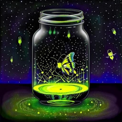 Aliens Playing Among Bioluminescent Fireflies
