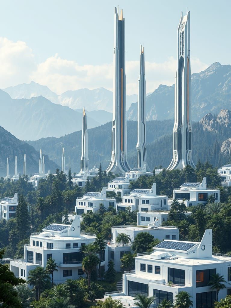 Futuristic City on Earth 2: Retro-Futuristic Concept Art