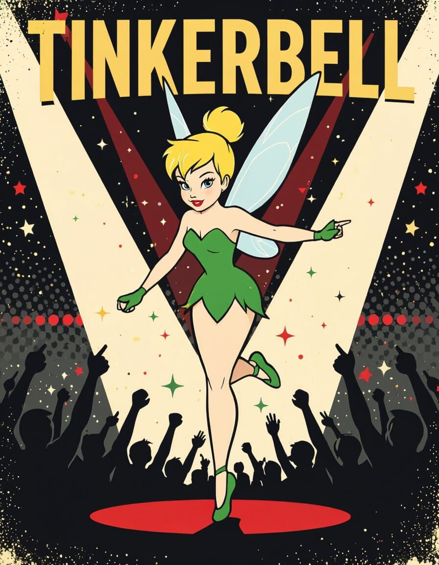 Tinkerbell Sports Poster in Vintage Boxing Style